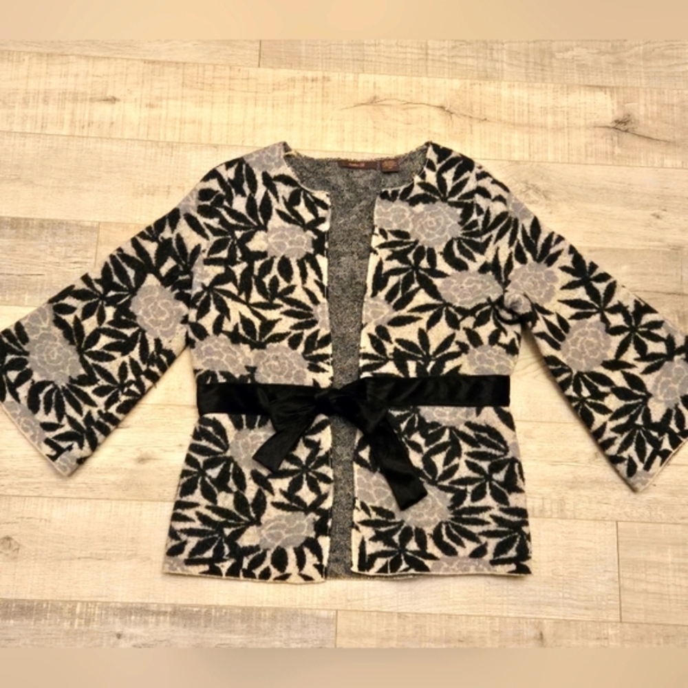 Wool Floral Heather B Cardigan Sweater